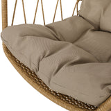 Allegra Wicker Outdoor Hanging Basket Chair with Cushions by Christopher Knight Home