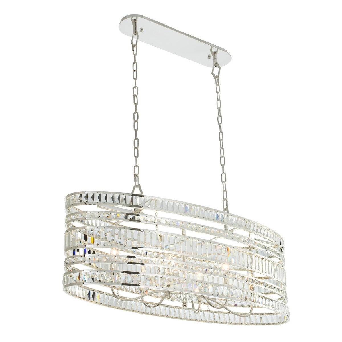 Allegri Six Light Island Pendant Strato Polished Silver - Exact size - Exact size