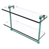 Allied Brass 16 Inch Two Tiered Glass Shelf with Integrated Towel Bar