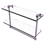 Allied Brass 16 Inch Two Tiered Glass Shelf with Integrated Towel Bar