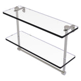 Allied Brass 16 Inch Two Tiered Glass Shelf with Integrated Towel Bar