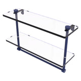 Allied Brass 16 Inch Two Tiered Glass Shelf with Integrated Towel Bar