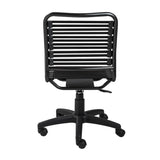 Allison Bungie Flat Low Back Office Chair in Black with Graphite Black Frame and Black Base