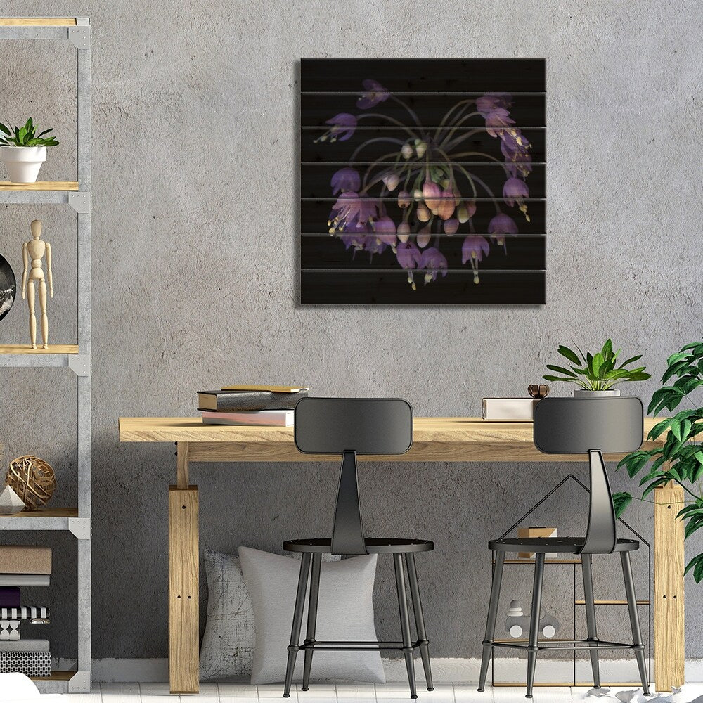 Allium Fireworks Print On Wood by Magda Indigo - Multi-Color