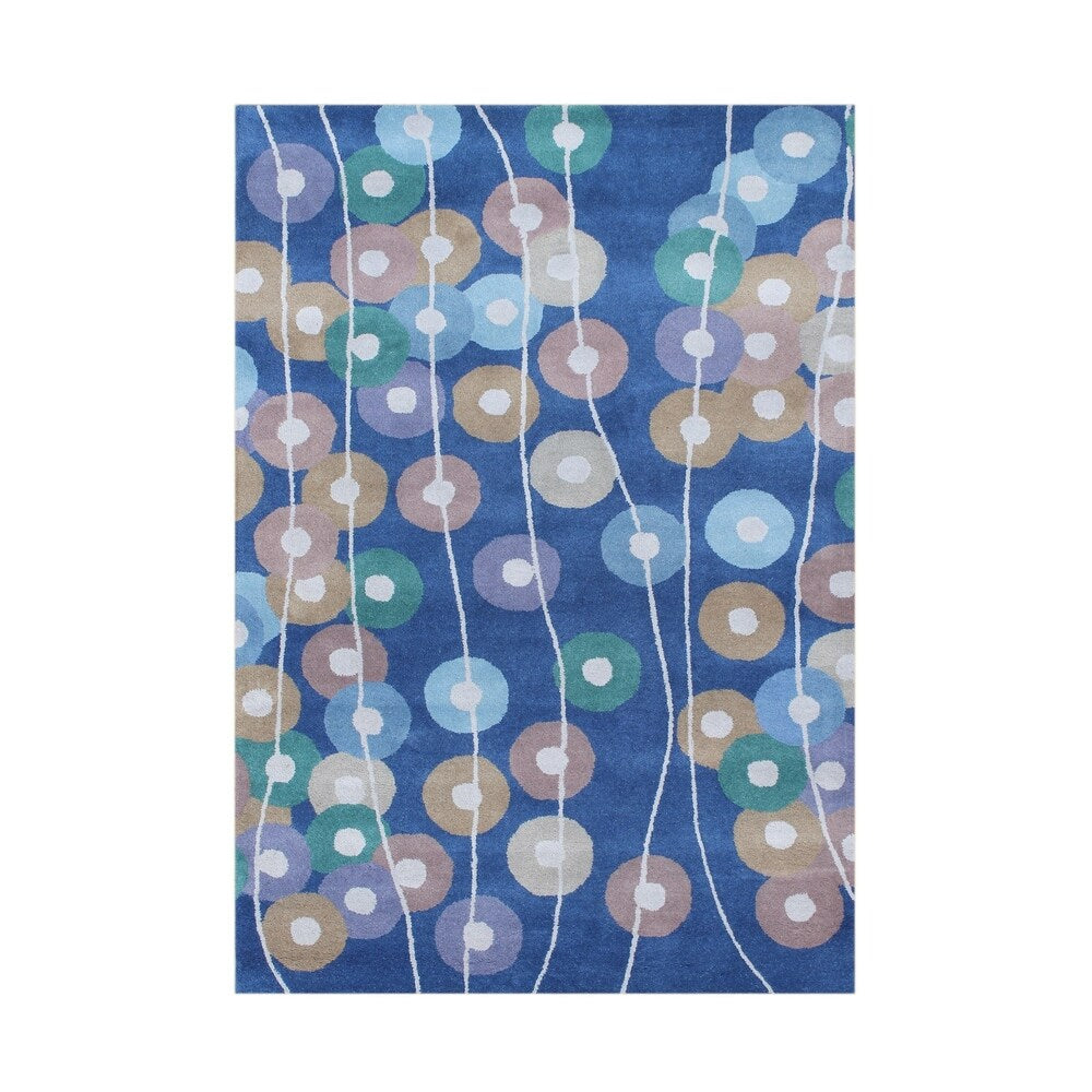 Alliyah Handmade French Blue New Zealand Blend Wool Rug - 8' x 10'