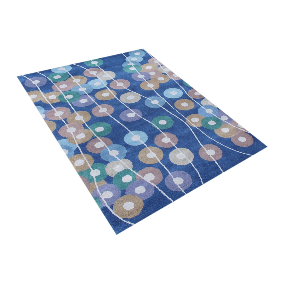 Alliyah Handmade French Blue New Zealand Blend Wool Rug - 8' x 10'
