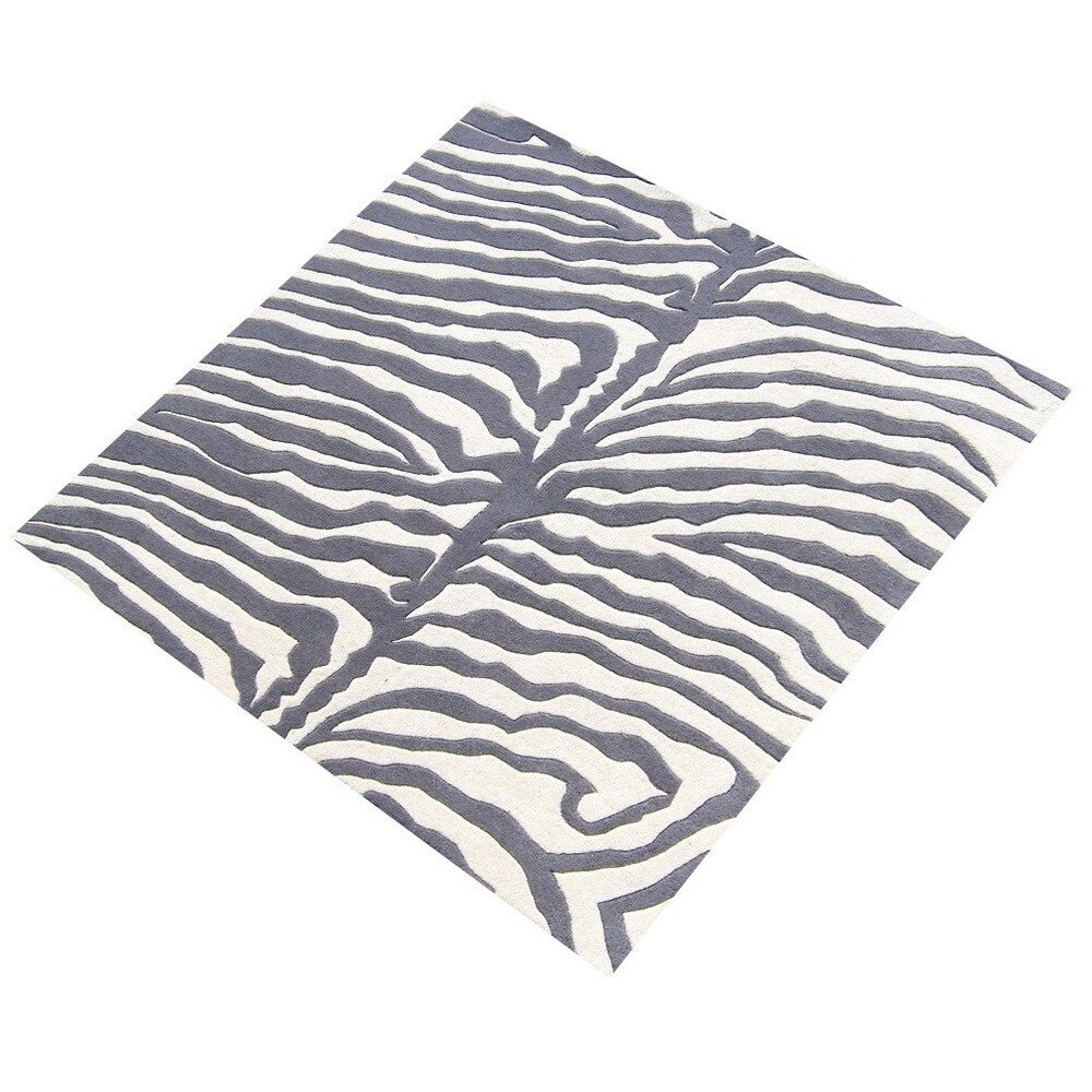 Alliyah Handmade Grey New Zealand Blend Wool Rug (6' x 6') - 6' x 6'
