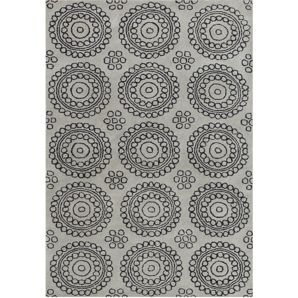 Alliyah Handmade New Zealand Blend Wool Grey Rug - 5' x 8'