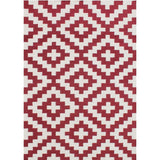Alliyah Handmade Red Flat Weave Wool Rug - 5' x 8'