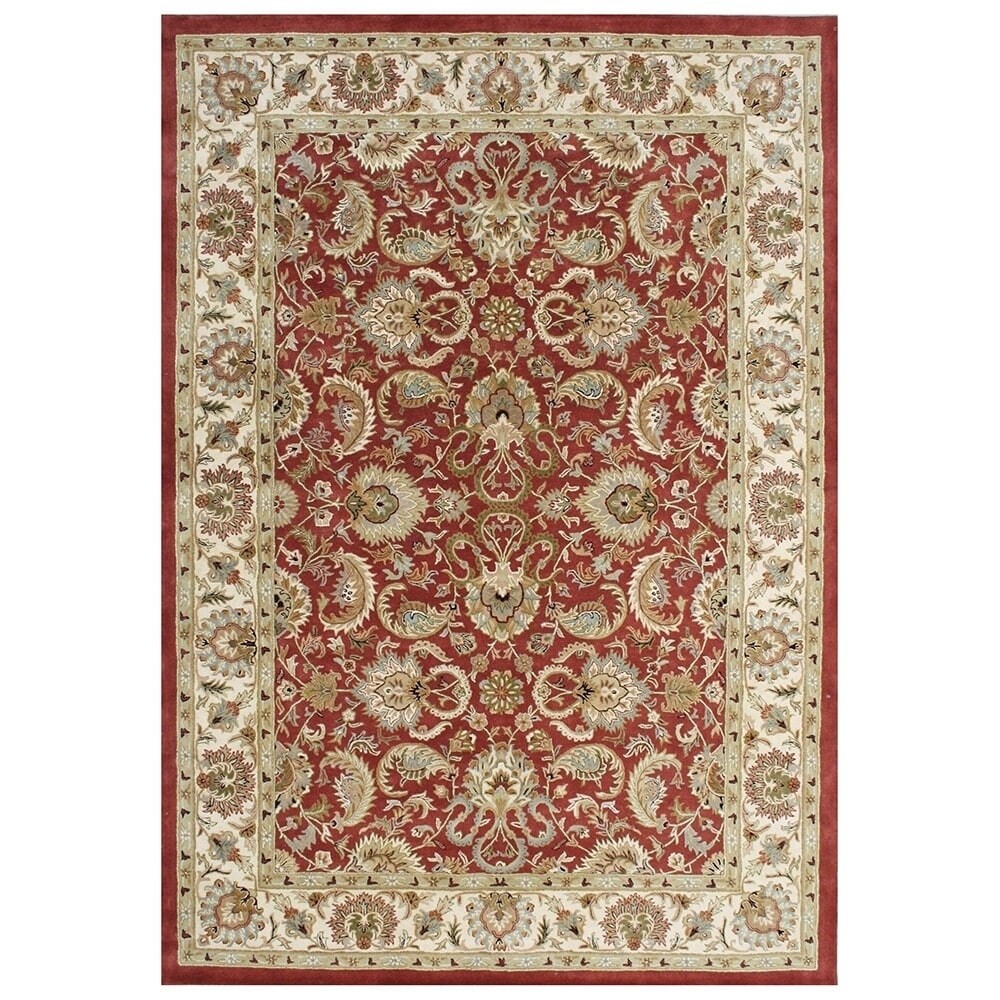 Alliyah Handmade Soft Red Red New Zealand Blend Wool Rug (8' x 10') - 8' x 10'/Surplus