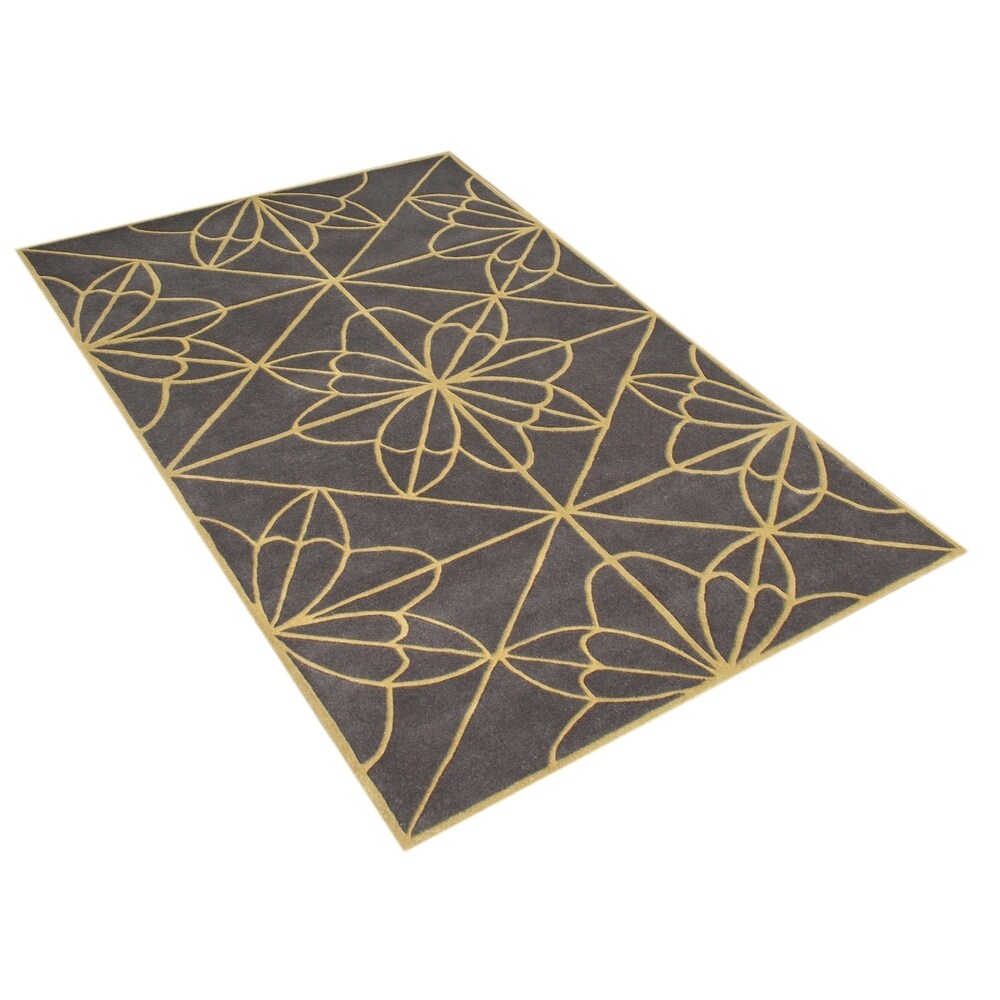Alliyah Handmade Teak New Zealand Blend Wool Rug (5' x 8') - 5' x 8'