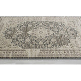 Allstar Rugs Distressed Grey and Cream Rectangular Accent Area Rug with Ivory Persian Design - 7' 6"x9' 8"