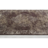 Allstar Rugs Distressed Chocolate and Mocha Rectangular Accent Area Rug with Ivory Persian Design - 4' 11"x7' 0"