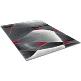 Allstar Rugs Grey and Gainsboro Abstract Rectangular Area Rug with Red Highlights - 4' 11"x6' 11"