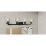 Almany 4-Light Matte Black Bath Light