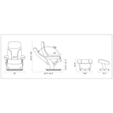 Almond Genuine Leather Recliner and Ottoman