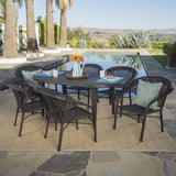 Aloha Outdoor 7-piece Oval Wicker Dining Set by Christopher Knight Home