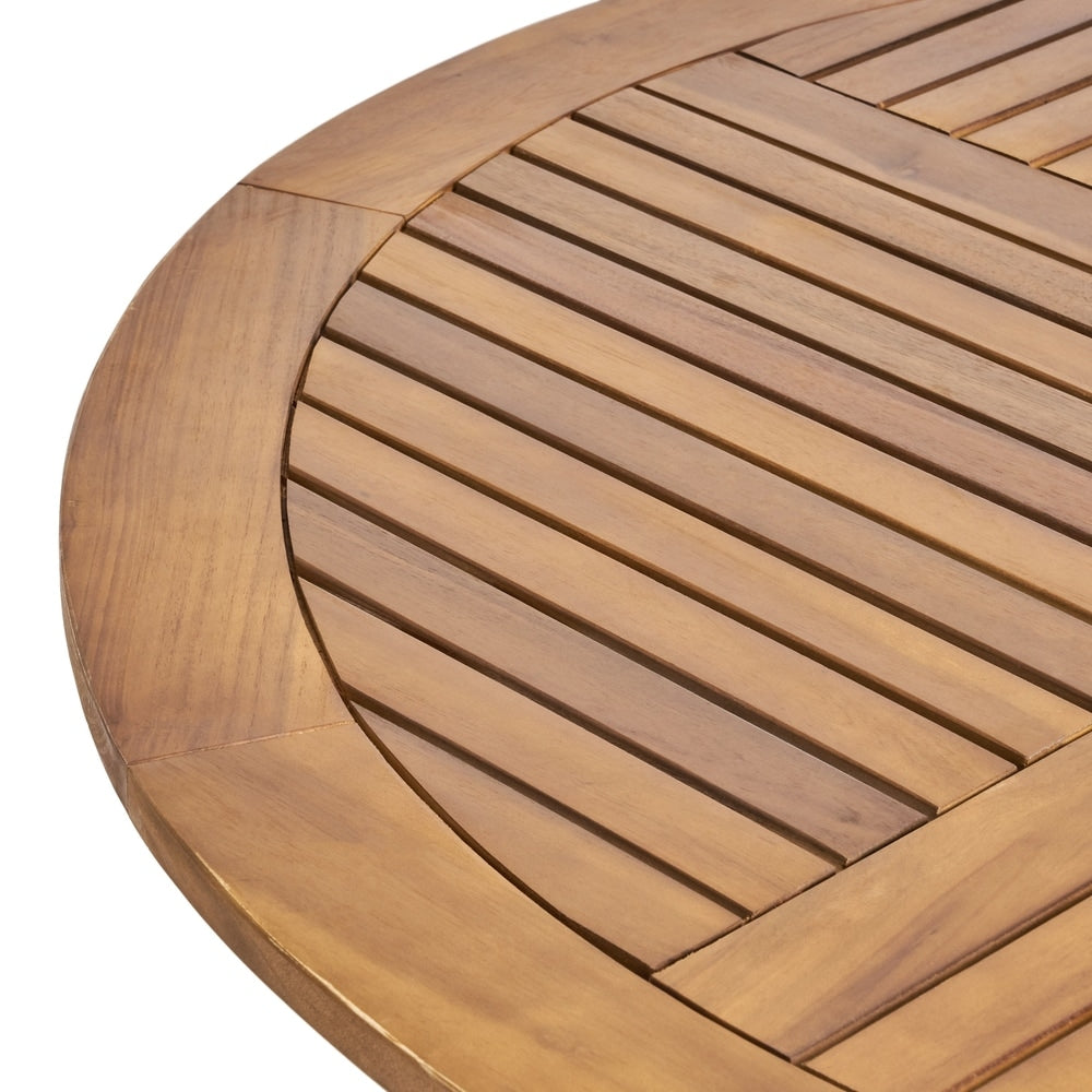Alondra Outdoor 4 Seater Acacia Wood Circular Dining Set by Christopher Knight Home - N/A