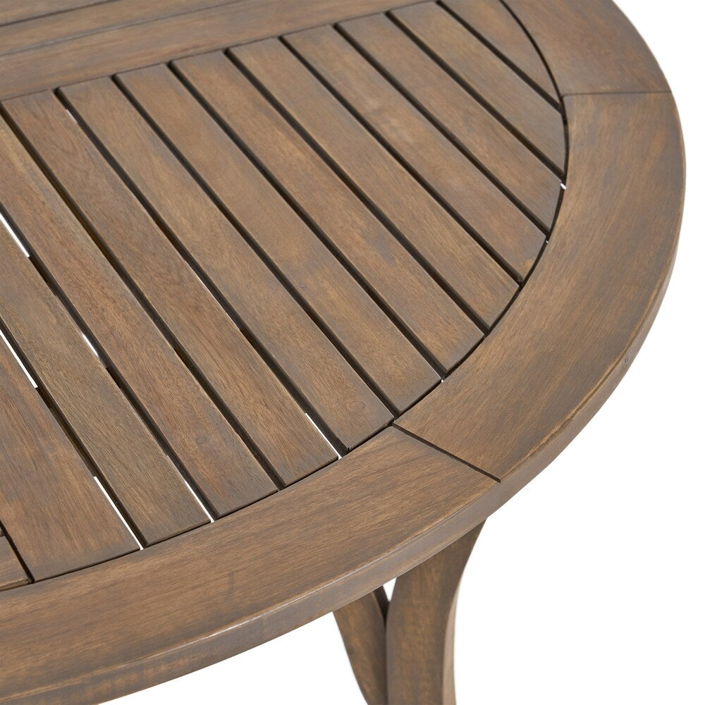 Alondra Outdoor 4 Seater Acacia Wood Circular Dining Set by Christopher Knight Home - N/A