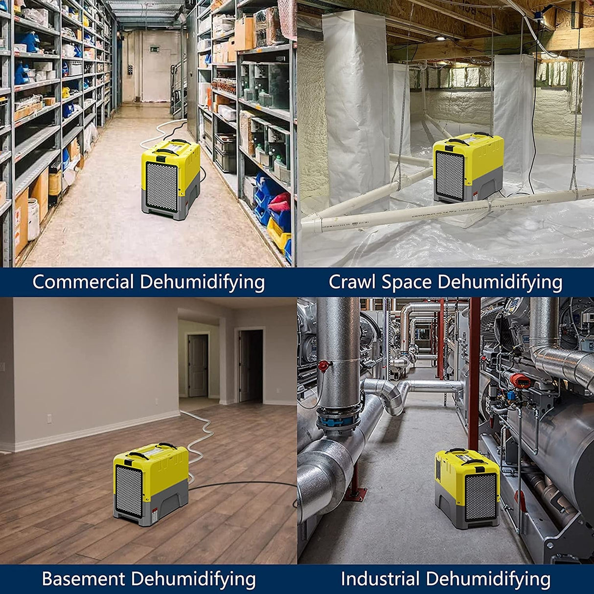 AlorAir 85PPD Large Dehumidifier for commercial with Pump, Capacity up to 180 PPD at Saturation Condition