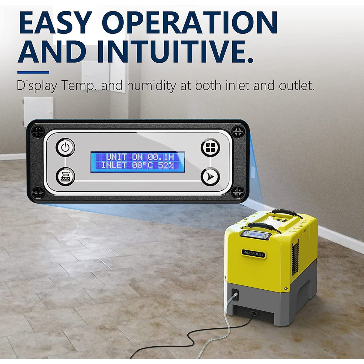 AlorAir 85PPD Large Dehumidifier for commercial with Pump, Capacity up to 180 PPD at Saturation Condition