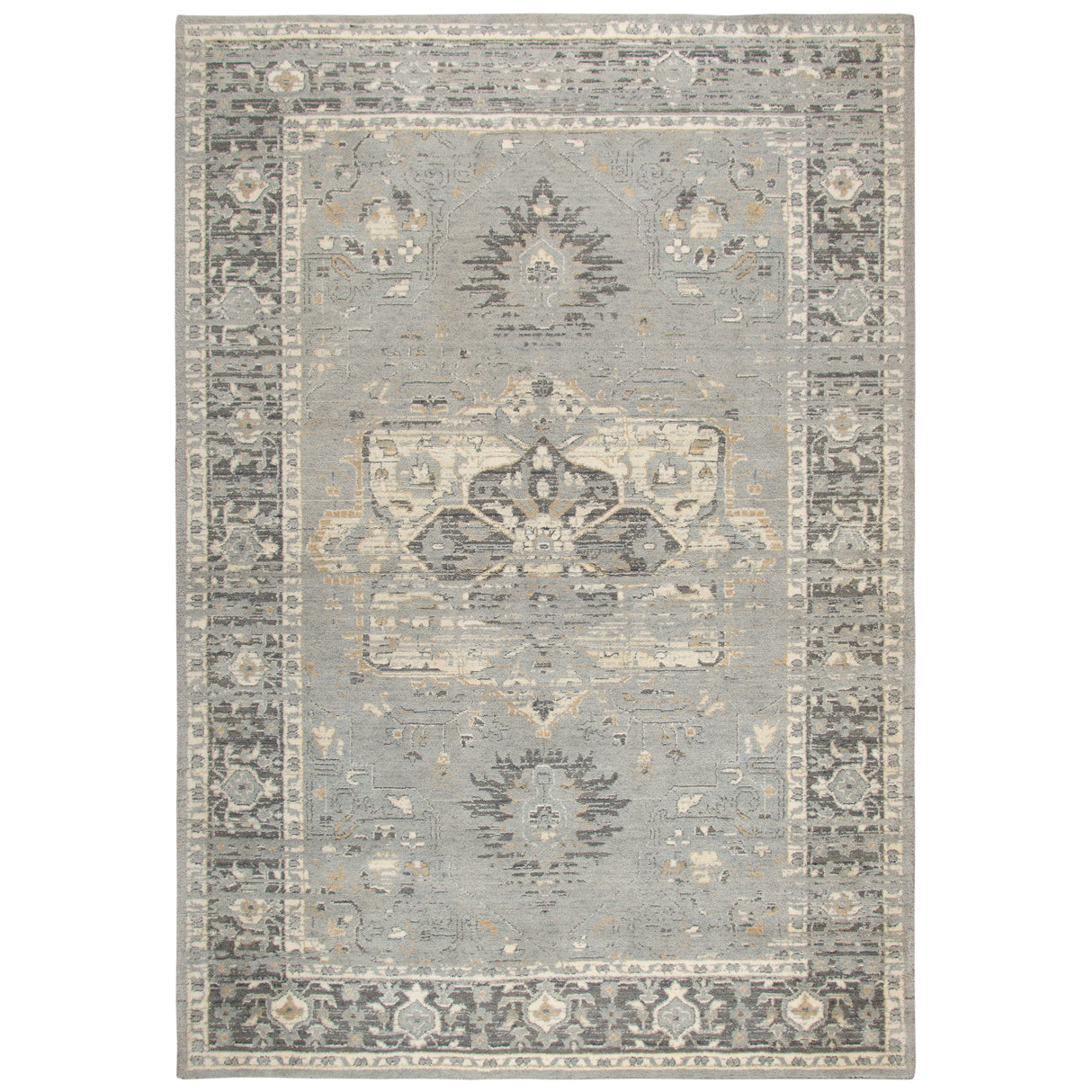 Alora Decor Euphoria Grey Medallion Wool Rug
