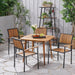 Alpina Acacia Wood 5-piece Square Table Outdoor Dining Set by Christopher Knight Home - N/A