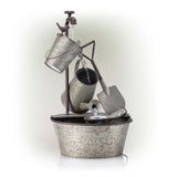 Alpine Corporation 28" Tall Outdoor 3-Tier Metal Garden Tools Water Fountain