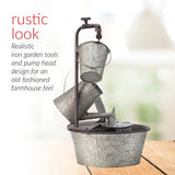 Alpine Corporation 28" Tall Outdoor 3-Tier Metal Garden Tools Water Fountain