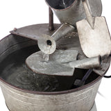 Alpine Corporation 28" Tall Outdoor 3-Tier Metal Garden Tools Water Fountain