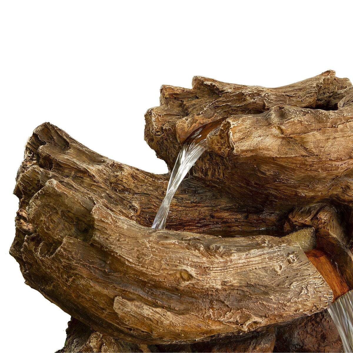 Alpine Corporation 52" Tall Outdoor 5-Tier Tree Trunk Water Floor Fountain with LED Lights