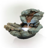 Alpine Corporation 20" Long Indoor/Outdoor Wood River Log Fountain with LED Lights
