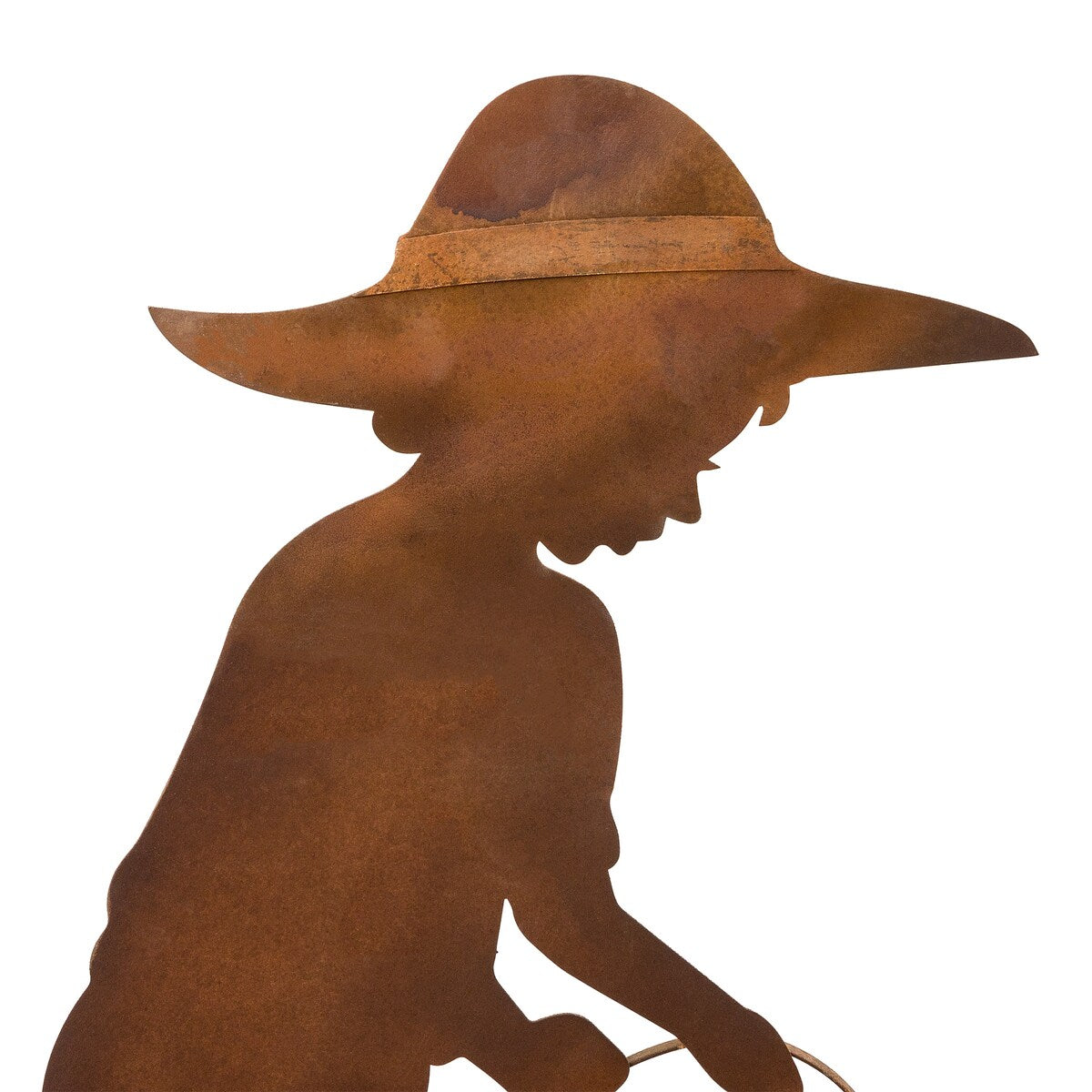 Alpine Corporation 33" Tall Rustic Farmer Silhouette and Watering Can Fountain Yard Decoration
