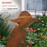 Alpine Corporation 33" Tall Rustic Farmer Silhouette and Watering Can Fountain Yard Decoration