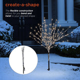 Alpine Corporation 39"H Indoor/Outdoor Metallic Foil Tree Stake Holiday Decoration with Green LED Lights