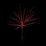 Alpine Corporation 39"H Indoor/Outdoor Metallic Foil Tree Stake Holiday Decoration with Green LED Lights