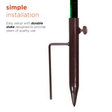 Alpine Corporation 39"H Indoor/Outdoor Metallic Foil Tree Stake Holiday Decoration with Green LED Lights