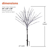 Alpine Corporation 39"H Indoor/Outdoor Metallic Foil Tree Stake Holiday Decoration with Green LED Lights