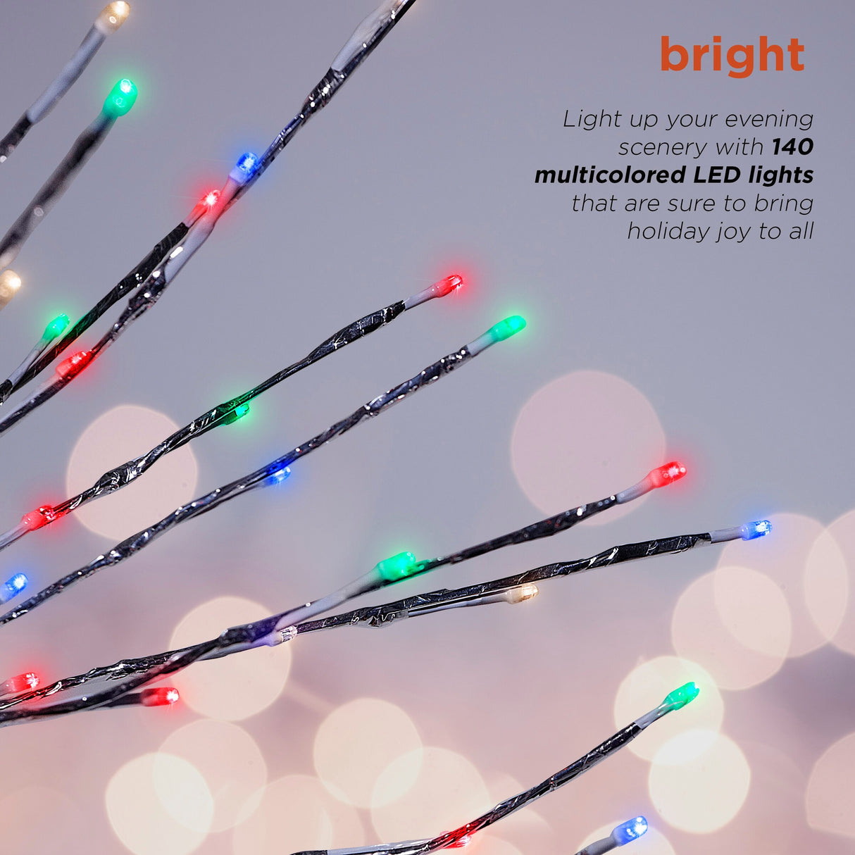 Alpine Corporation 39"H Indoor/Outdoor Metallic Foil Tree Stake Holiday Decoration with Green LED Lights