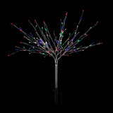 Alpine Corporation 39"H Indoor/Outdoor Metallic Foil Tree Stake Holiday Decoration with Green LED Lights