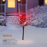Alpine Corporation 39"H Indoor/Outdoor Metallic Foil Tree Stake Holiday Decoration with Green LED Lights