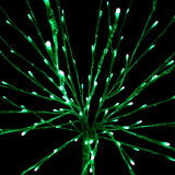 Alpine Corporation 39"H Indoor/Outdoor Metallic Foil Tree Stake Holiday Decoration with Green LED Lights