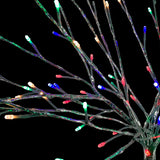 Alpine Corporation 39"H Indoor/Outdoor Metallic Foil Tree Stake Holiday Decoration with Green LED Lights