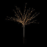 Alpine Corporation 39"H Indoor/Outdoor Metallic Foil Tree Stake Holiday Decoration with Green LED Lights