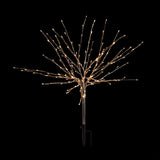 Alpine Corporation 39"H Indoor/Outdoor Metallic Foil Tree Stake Holiday Decoration with Green LED Lights