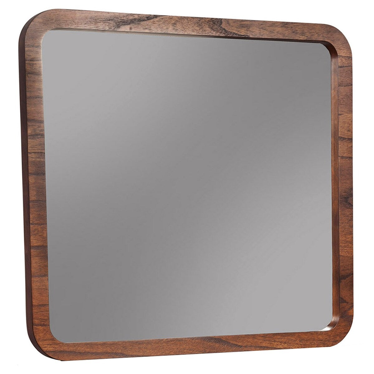 Alpine Furniture Belham Wood Mirror in Dark Walnut (Brown)