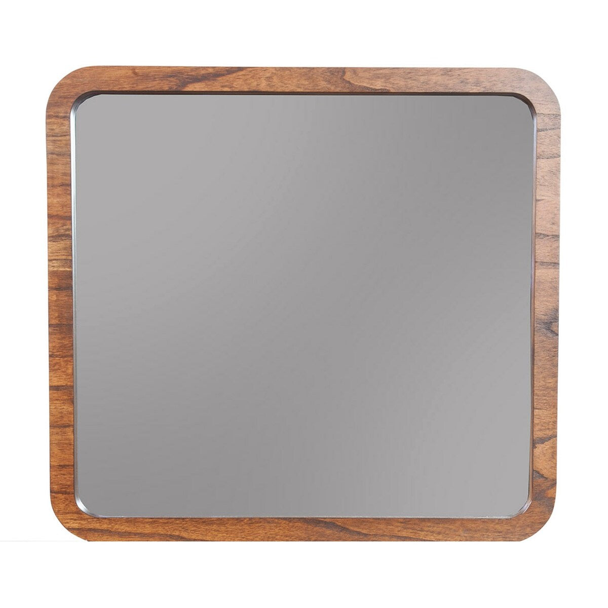 Alpine Furniture Belham Wood Mirror in Dark Walnut (Brown)