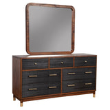 Alpine Furniture Belham Wood Mirror in Dark Walnut (Brown)
