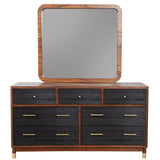 Alpine Furniture Belham Wood Mirror in Dark Walnut (Brown)