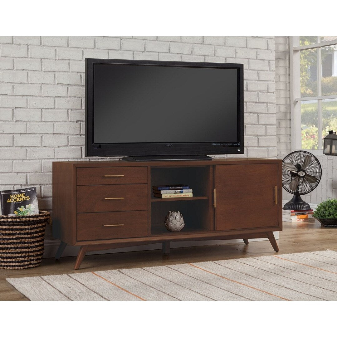 Alpine Furniture Home Decorative Flynn Large TV Console - Walnut - 64"Wx19"Dx27"H